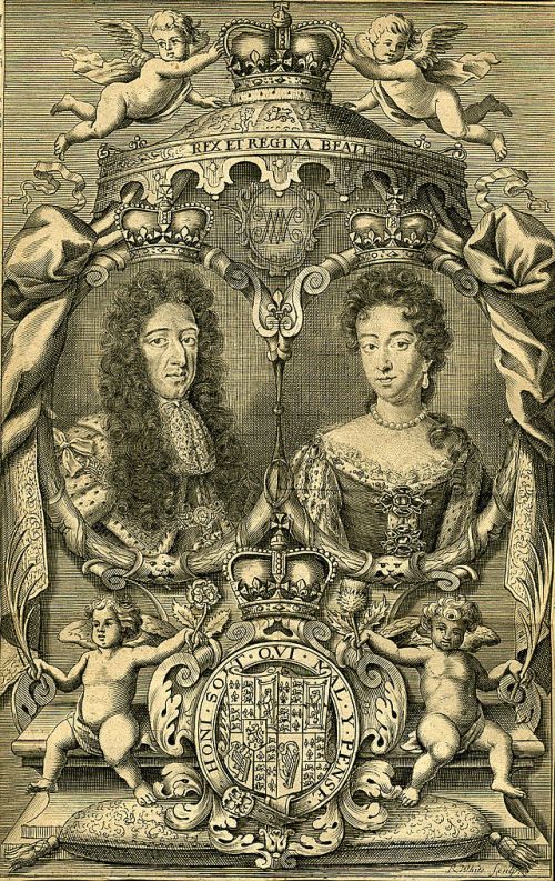 William and Mary http://en.wikipedia.org/wiki/Anne,_Queen_of_Great_Britain#mediaviewer/File:William%26MaryEngraving1703.jpg